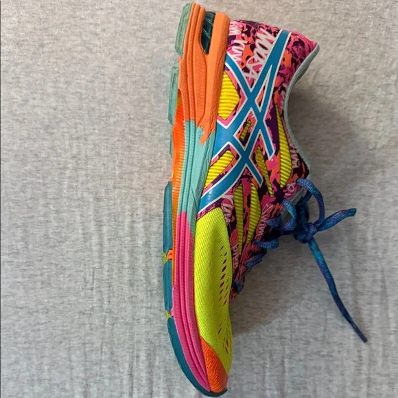 Asics Vibrant Yellow and Pink Athletic Shoes - Picture 3 of 3